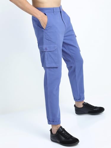 Image of Highlander Men's Tapered Fit Cargo Trousers| Stylish & Comfortable for Casual, Travel & Active Wear | Trouser for Men | Men Trousersn