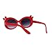 SA106 Girls Kid Size Polka Dot Bow Thick Plastic Oval Sunglasses Red