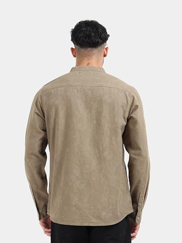 Image of StitchX Men's Full Sleeve Mandarin Collar Jacquard Shirt