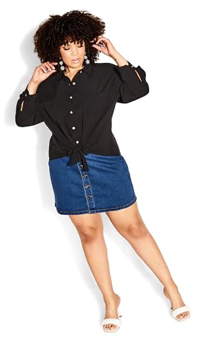City Chic Women's Plus Size Island Denim Skirt3