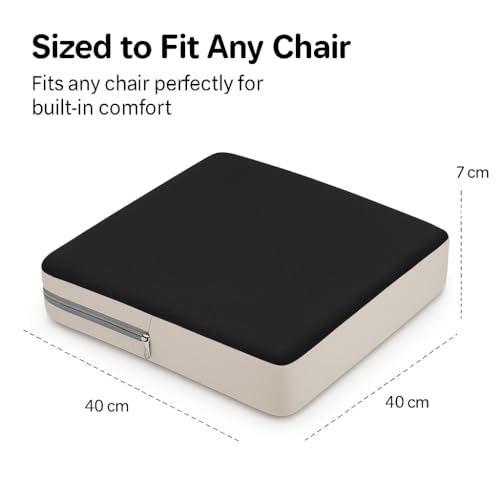 Image of Gel Seat Cushion with Silicon Gel & High-Density PU Foam - Orthopedic Pressure Relief Seat Pad for Hip, Back & Sciatica Pain | Ergonomic Chair Cushion for Office, Car & Home | Washable Cover
