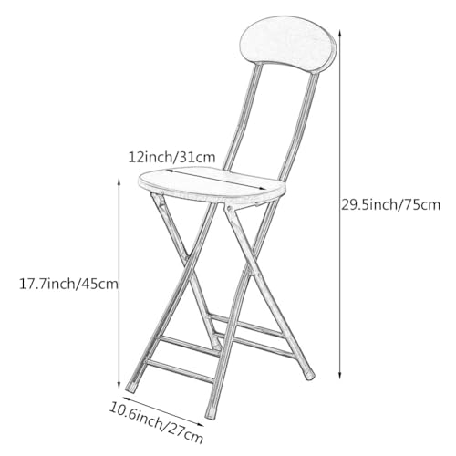 Tabouret de bar pliable de 18 pouces avec siège en bois gain de place - 4
