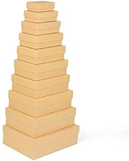 Gift Boxes Thick Kraft Paper Fine Kraft Paper Covered Boxes, Suitable for Scrapbooking Set of 10
