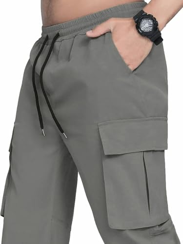 Image of DEEMOON Men's Cargo Pants Outdoor Hiking Multi-Pocket Utility Long Trousers | Men's Cargo