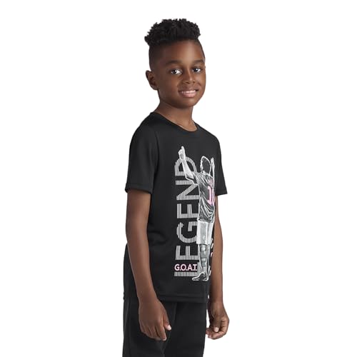 Image of Messi Boys' Lifestyle Short Sleeve Top, Loose-Fit Shirt with Logo, Comfortable, All-Day Wear