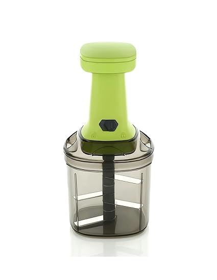 S SQUARE MARKETPLACE Hand Push Fruits and Vegetable Push Chopper for Kitchen | Stainless Steel Blades, Unbreakable Food-Grade Plastic, Anti-Slip Base (Green)