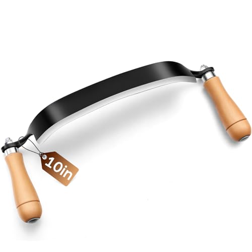 Lanties 10 Inches Draw Knife Debarking Tool for Woodworking, Straight Draw Shave Knife Wood Carving Hand Tool for Tree Bending Broach Peeling, Whittling, Shaping, Detailing, Stripping