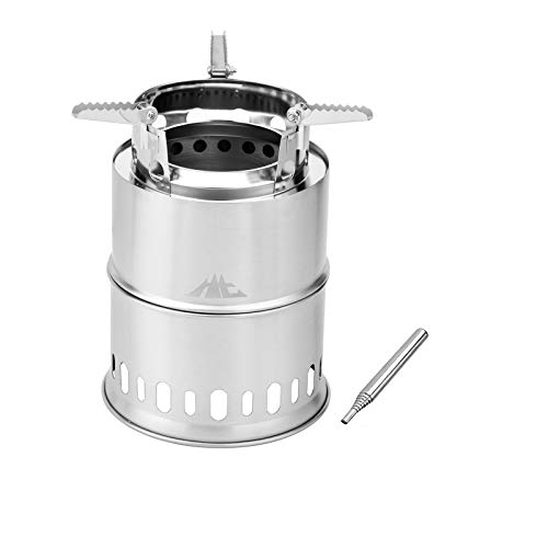 HonToy キャンプストーブ 大型 ウッドストーブ 五徳コンロ 焚火台 バーベキューコンロ アウトドア 薪ストーブ バックパックストーブ 二次燃焼 コンロ コンパクト 折りたたみ式 ステンレスストーブ 組立簡単 燃料不要 収納パック&日本語取扱説明書付き