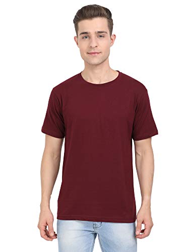 Image of FLEXIMAA Men's Cotton Round Neck Plain Half Sleeve T-Shirt