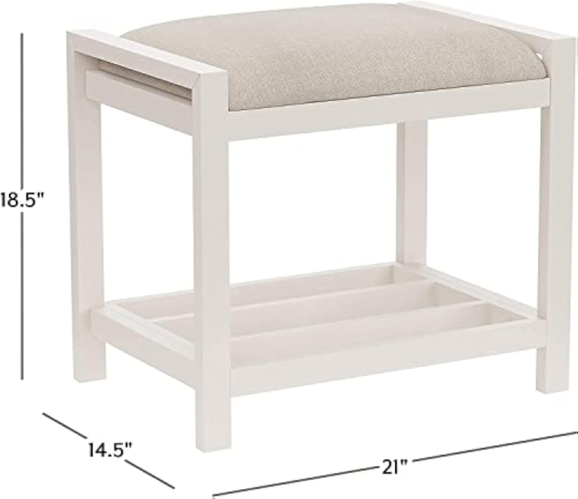 Cushioned Vanity Stool with Metal Base