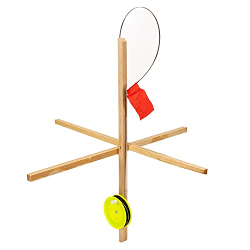 Oshhni Winter-Eisangelrute mit Löffelnetz, zusammenklappbarer Holzangelplattform, Angelrutenflagge, tragbaren… – Bild 5