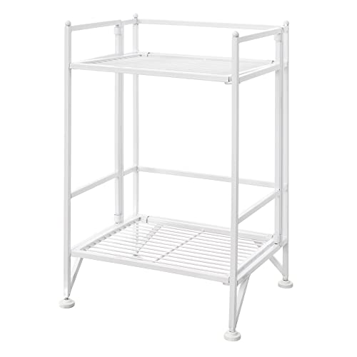 Image of Convenience Concepts Designs2Go X-Tra Storage 2-Tier Folding Metal Shelf, White