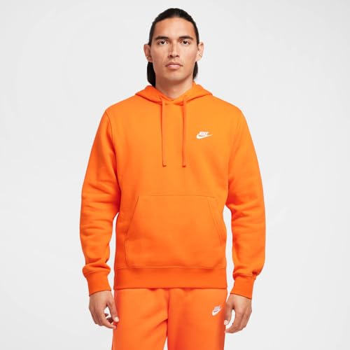 Nike Sportswear Club Fleece Pullover Hoodie (BV2654-819, Safety Orange/Safety Orange/White)2