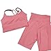 AJFWEJF Sportstrumpfhose Mit Hoher Taille Für Dame Yoga Shorts Set Frauen Fitness Set Yoga Outfit for Frauen 2 Stück Gym Klage Sport BH Sets Training Kleidung Spandex Sportkleidung