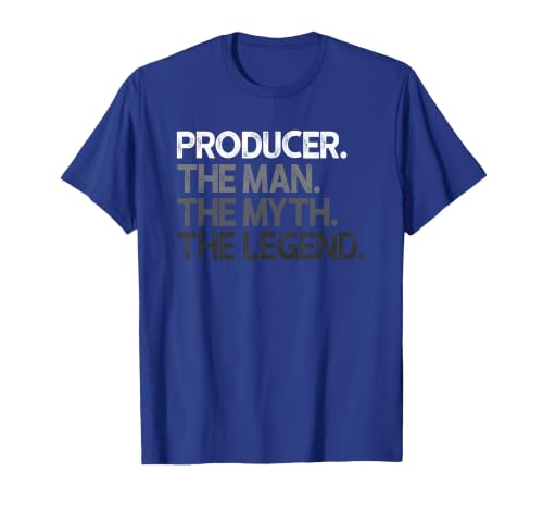 Producer Design Man Myth The Legend T-Shirt, Men, Royal Blue, Large
