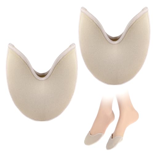 Image of Sibba Toe Pouches Pads 2 Pcs Ballet Dance Pointe Pads Shoe Socks Knitted Fabric Toe Cap Cover Wrapped Protector Cushion Women Ball-of-Foot Cushions Anti-Slip Toe Half Socks Insoles