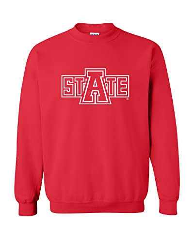 CreateMyTee Arkansas State University State Unisex Crewneck Sweatshirt (Red, Large) - ASU Red Wolves Apparel
