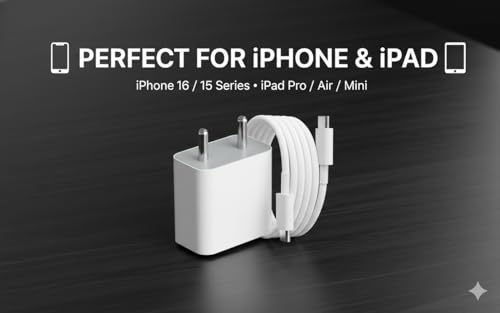 Image of KAIMENGLONG 20W PD Rapid Charger with USB-C to USB-C Braided Cable Compatible for iPhone 16 /15 & iPad 10th Gen Original Charging Speed (White)