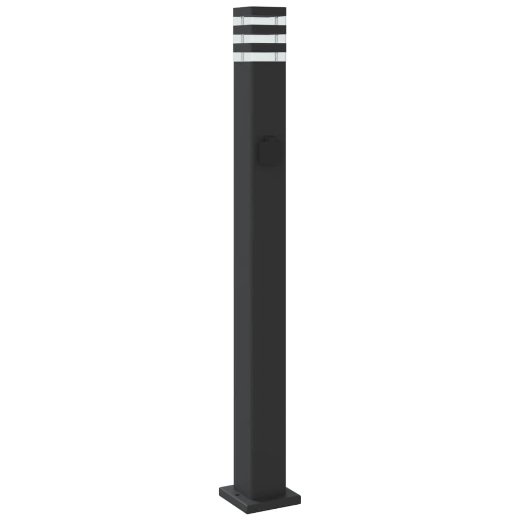 Zewnętrzna lampa podłogowa z wtyczką, czarne aluminium 110 cm