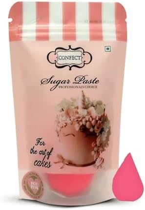 Confect Hot Pink Sugar Paste | Edible Sugar Paste | Fondant for Cake Decoration | Edible Fondant Chefs Choice for Cake Decorating | Vegan, Gluten-Free, Nut-Free, Palm Oil-Free- 250 Gms