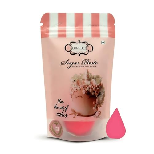 Image of Confect Sugar Paste | Edible Sugar Paste | Fondant for Cake Decoration | Chef's Choice for Cake Decorating (250g (Pack of 1), Melon Pink)