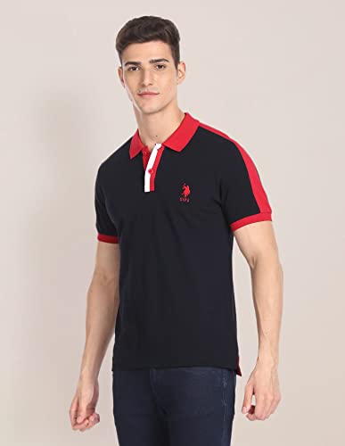 Image of U.S. POLO ASSN. Solid Slim Fit Polo T Shirts for Men - 100% Cotton, Half Sleeve Mens Tshirt