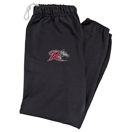LOGOVISION Rider University School Logo Mens Jogger Sweatpants, Black, Large