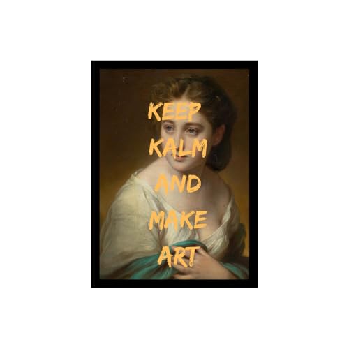 Image of BLINKART Framed Photo - Keep Kalm An Make Art | Altered Art Theme | Motivational & Inspirational Wall Art Poster for Home, Bedroom, Living Room, Office, Hotel & Gifting - 12x8 Inch