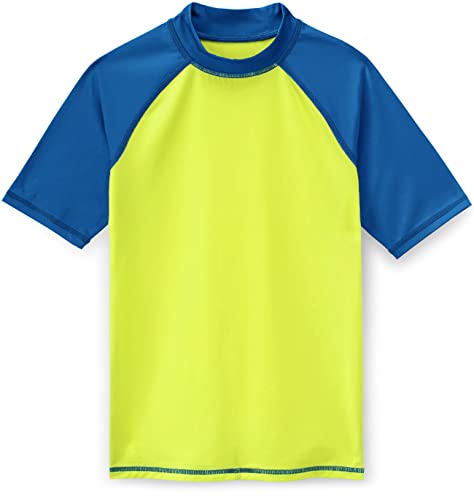 TSLA Boys UPF 50+ Rash Guard Short Sleeve, UV/SPF Surf Swim Shirt, Aqua Water Swimsuit Top BSR15-NWB_L