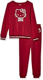 Hello Kitty Big Girls 2 Piece Sweatshirt and Pant Active Set, Burgundy, 7