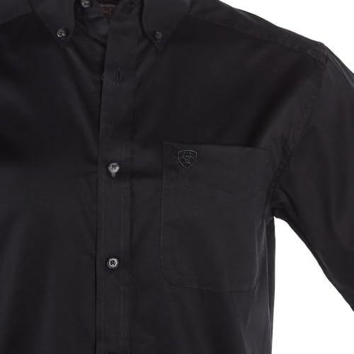 Ariat Men's Black Solid Twill Short Sleeve Shirt2