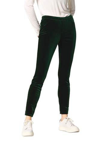 Goldenpoint Donna Leggings Skinny Velluto Cangiante con Vita Elasticata e Tasche Posteriori Applicate