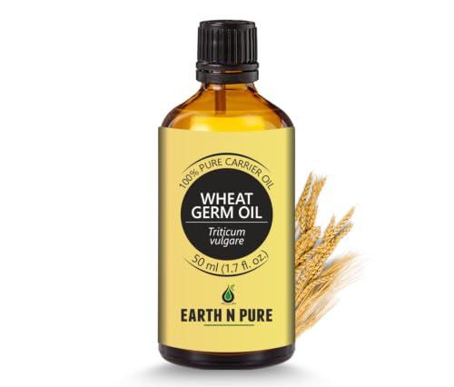 Image of Earth N Pure Wheat Germ Oil | 100% Pure & Natural Carrier Oil | For Skin, Hair & Massage | Nourishing DIY Beauty Oil | 50ml