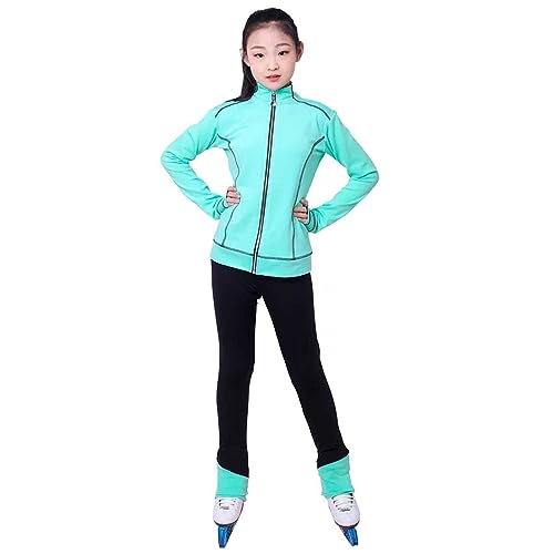 Ice Skating Suit for Girls Polartec Warm Fleece Figure Skating Jacket and Leggings Suitable for All Seasons Blue