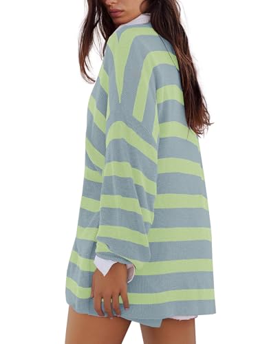 Image of Panadila Womens Striped Sweater Set Oversized Lounge Sets Matching Pajamas Long Sleeve Sweater Top and Shorts
