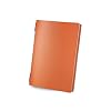 Decoho Menuhoes van echt leer, formaat A5, goudkleurig, 2 inzetstukken, 1,2 cm, oranje
