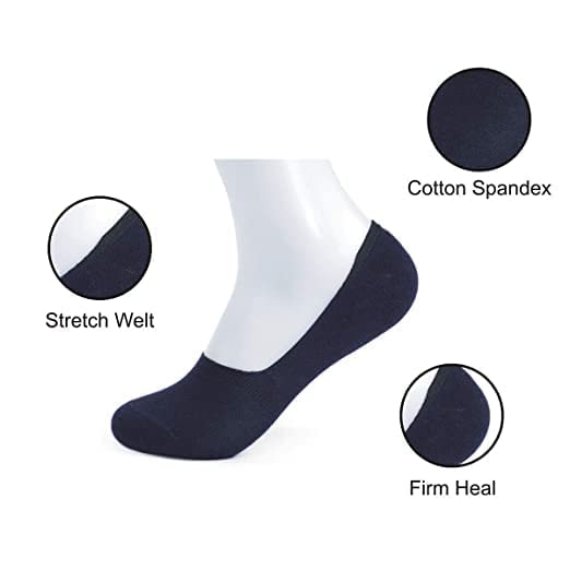 Image of Santosh Enterprises Unisex Ankle Socks No Show Socks, Loafer Sneakers Low Cut Cotton Black Grey Socks With Non Slip Grips (Free Size)