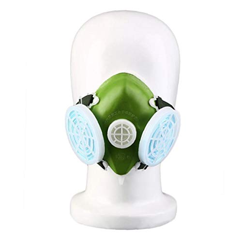 Dual Respirator Gas Mask Anti-dust Twin Chemical Spray Paint Safety Headwear for Facial