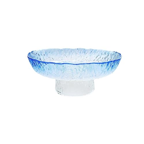 GLigeT Cesta de Frutas Plato de fruta, plato de fruta en vidrio, plato decorativo de Color degradado for el hogar, cocina, Hotel, restaurante, plato de aperitivos, plato de dulces Tazón de Frutas