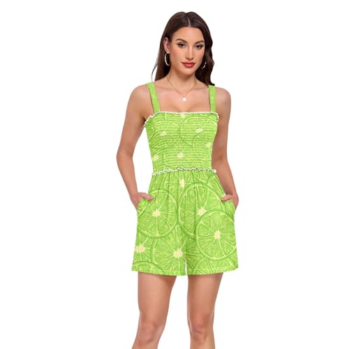 Barboteuse pour femme et combinaison d'été short à motif fruit pour vacances