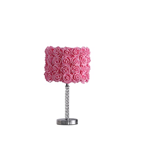 Ore International HBL2403 18.25 Inch In Pink Roses In Bloom Acrylic/Metal Table Lamp cover