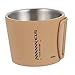 SiaBiced Camping Mug Coffee Cup Backpacking Stainless Steel Portable Insulated Lightweight with Foldable Handle Hiking Coffee Mug, Khaki
