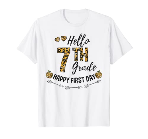 Hello 7th Grade First Day Back To School Teacher Vintage T-Shirt