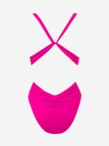 Image of CUPSHE Women's Monokini One Piece Swimsuit Plunging V Neck High Cut | Wide Straps, Crisscross Open Back, Removable Soft Cups, Wrap Waist, Extra Cheeky Coverage, Sexy Bathing Suit