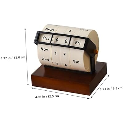 TEHAUX Perpetual Calendar with Innovative Wheel Mechanism for Easy Date for Office and Home Decor Space Saving Organizer