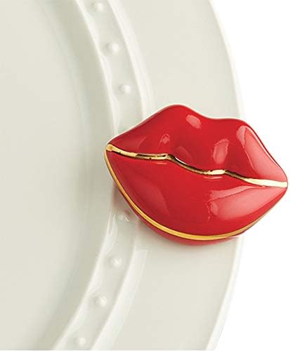 Nora Fleming Hand-Painted Mini: Smooches! (Red Lips) A249