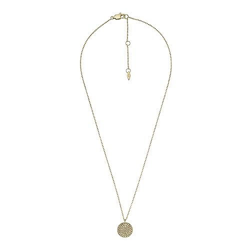 Image of Fossil Women's Gold-Tone Stainless Steel Pendant Chain Necklace for Women
