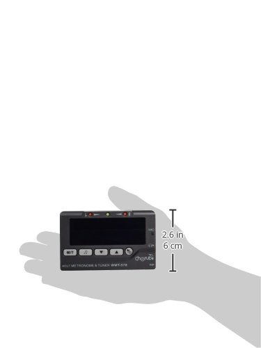 Back view of the Cherub WMT-578 Digital Metronome and Tuner, showing the battery compartment and fold-out stand.