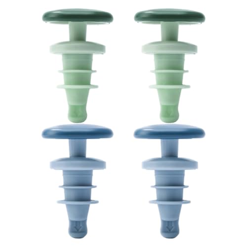 4pcs Cone Bottle Sealing Stopper for Wine, Reusable Silicone ABS