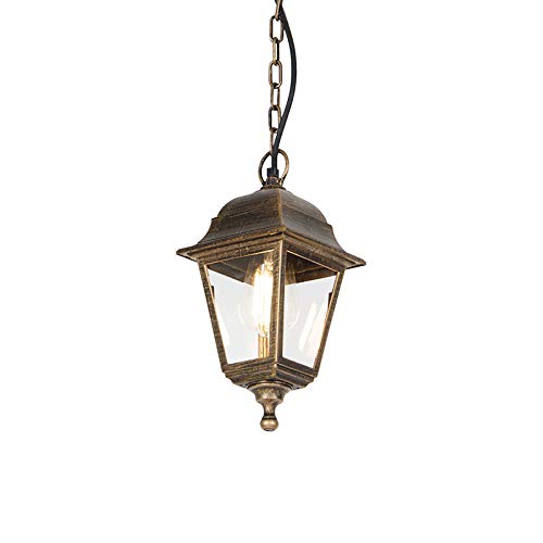 Suspension 1 lumière L 150 mm Doré Laiton Classique Antique éclairage extérieur